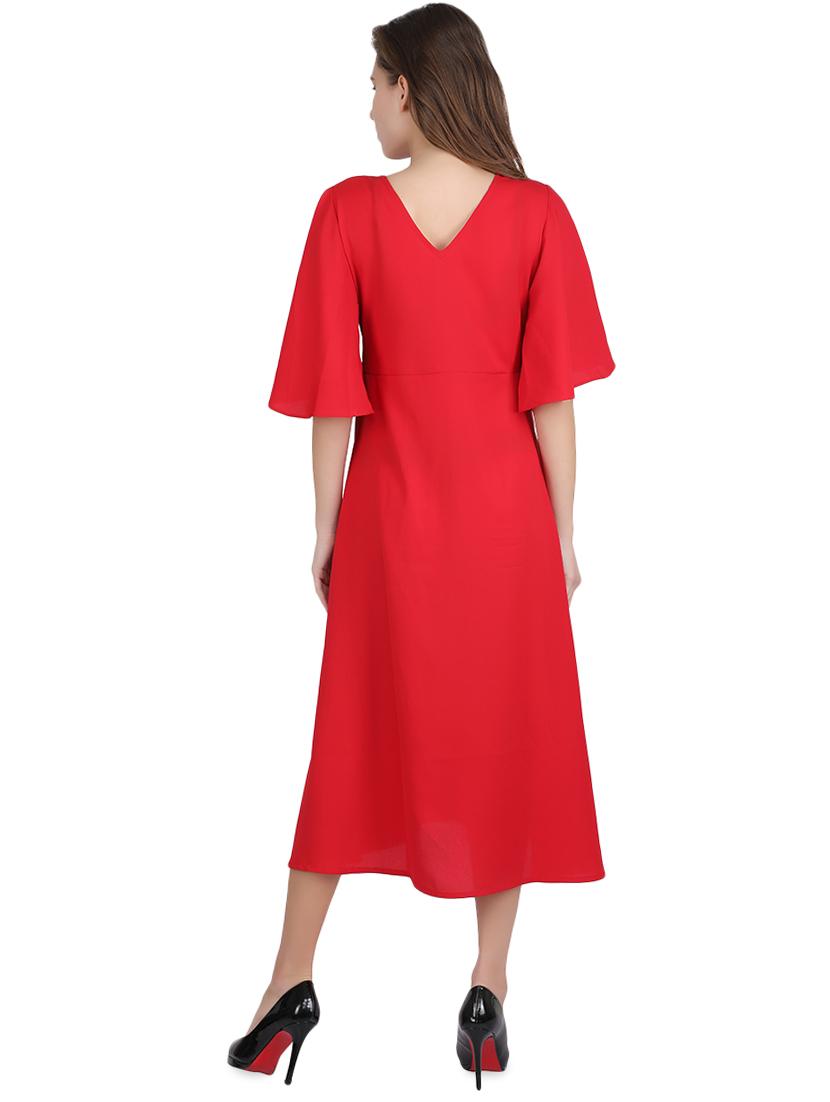 flutter sleeves a-line dress - 16940485 - Zoom Image - 3