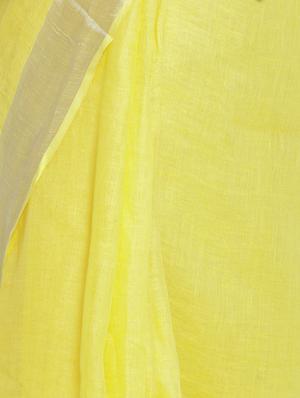 solid handloom saree with blouse - 16940667 - Standard Image - 3