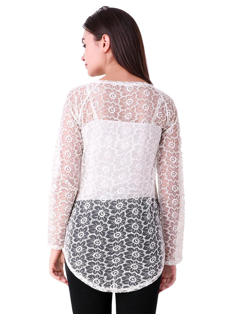floral laced long top - 16943982 - Zoom Image - 3