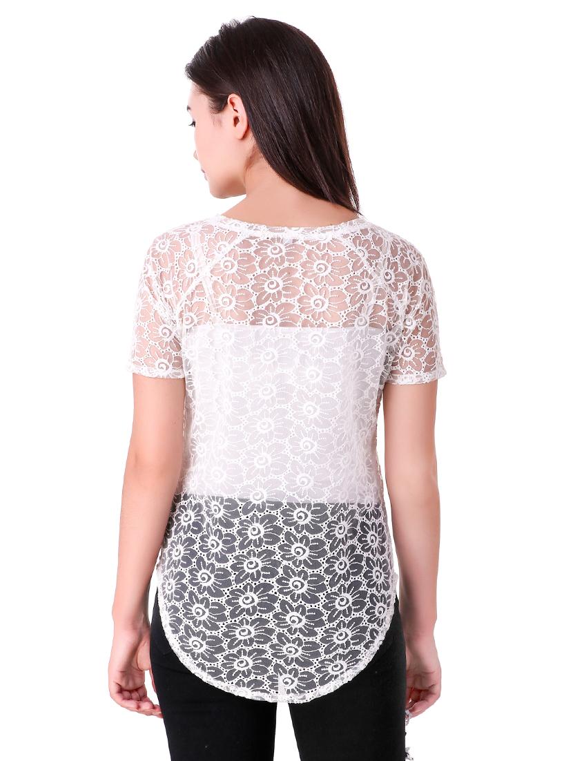 floral laced high-low top - 16943986 - Zoom Image - 3