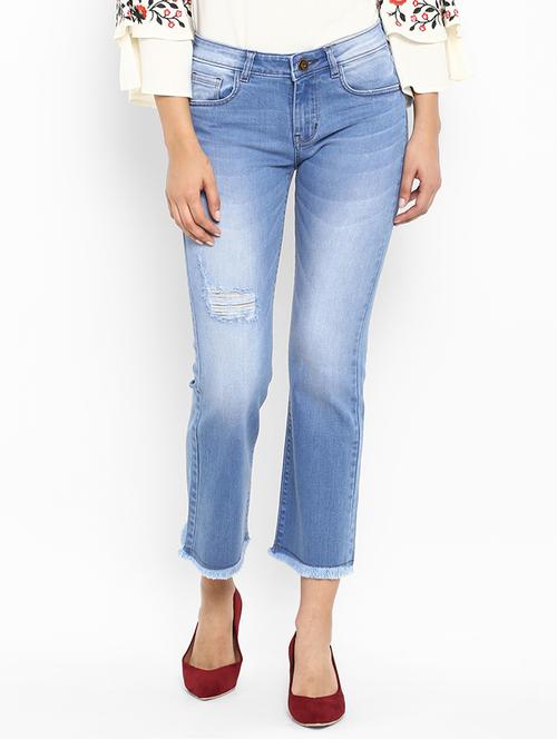 frayed hem stone washed jeans - 16945491 - Very Small Image - 1