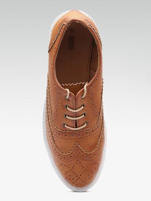 brown leatherette slip on casual shoes - 16945884 - Standard Image - 3
