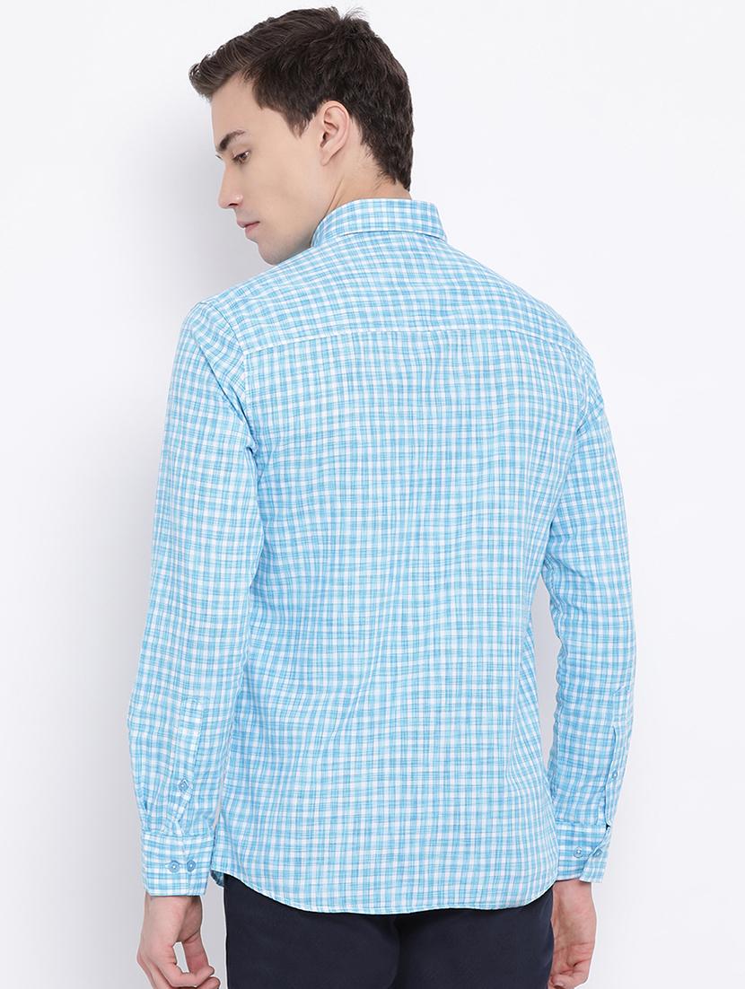 light blue checkered casual shirt - 16947594 - Zoom Image - 3