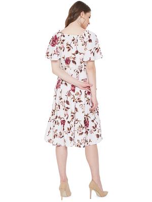 flutter sleeves floral flared dress - 16947695 - Standard Image - 3