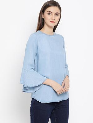 bell sleeved solid top - 16949527 - Standard Image - 3