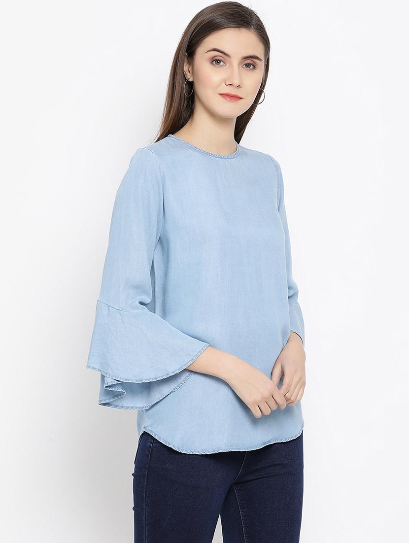 bell sleeved solid top - 16949527 - Zoom Image - 3