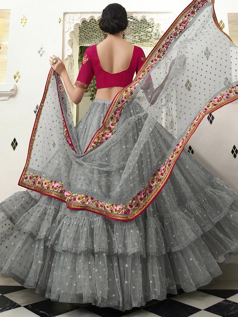 embroidered flared lehenga - 16949649 - Zoom Image - 3