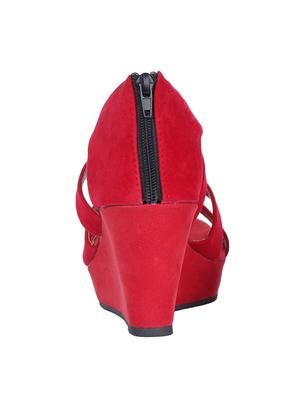 red closed back wedges - 16951737 - Standard Image - 3