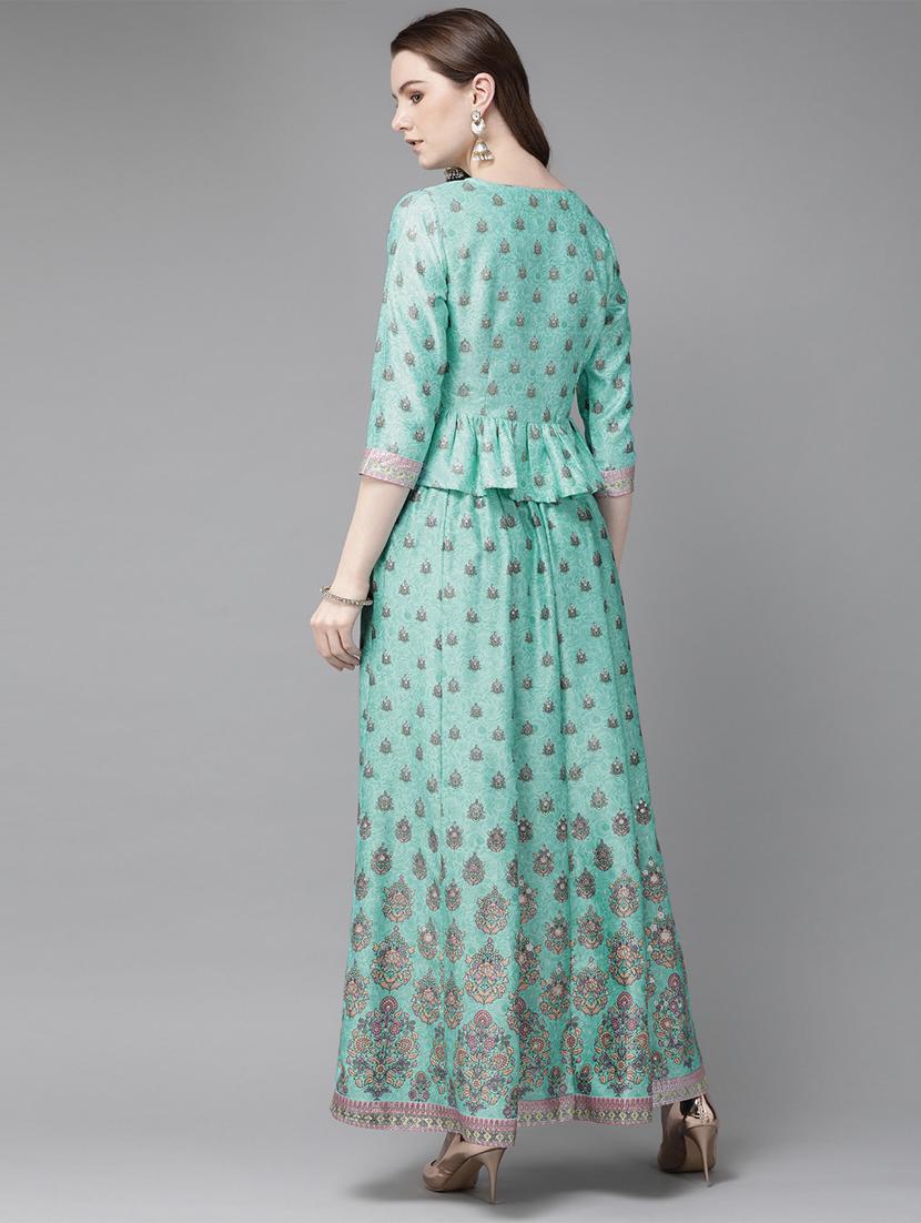 foil print panelled lehenga - 16953119 - Zoom Image - 3