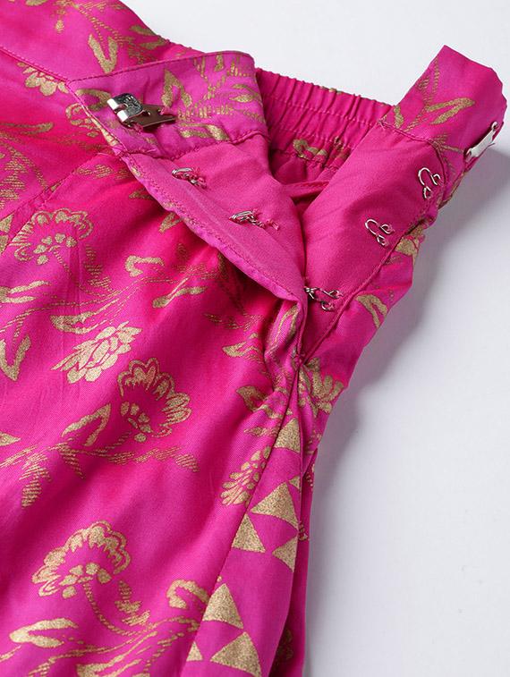 foil print panelled lehenga - 16953120 - Zoom Image - 6