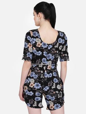 round neck floral romper - 16958282 - Standard Image - 3