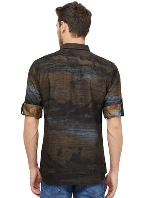 brown printed casual shirt - 16960057 - Standard Image - 3