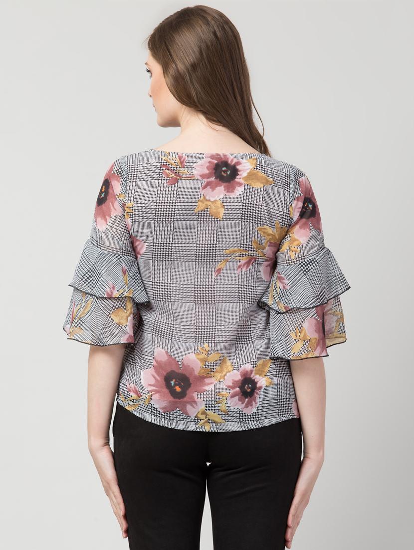 boat neck checkered top - 16969861 - Zoom Image - 3