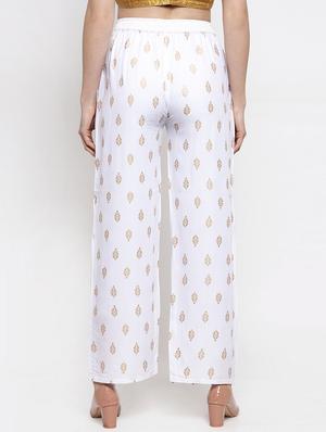 white viscose straight palazzo - 16970336 - Standard Image - 3