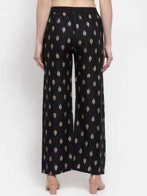 black viscose straight palazzo - 16970340 - Standard Image - 3