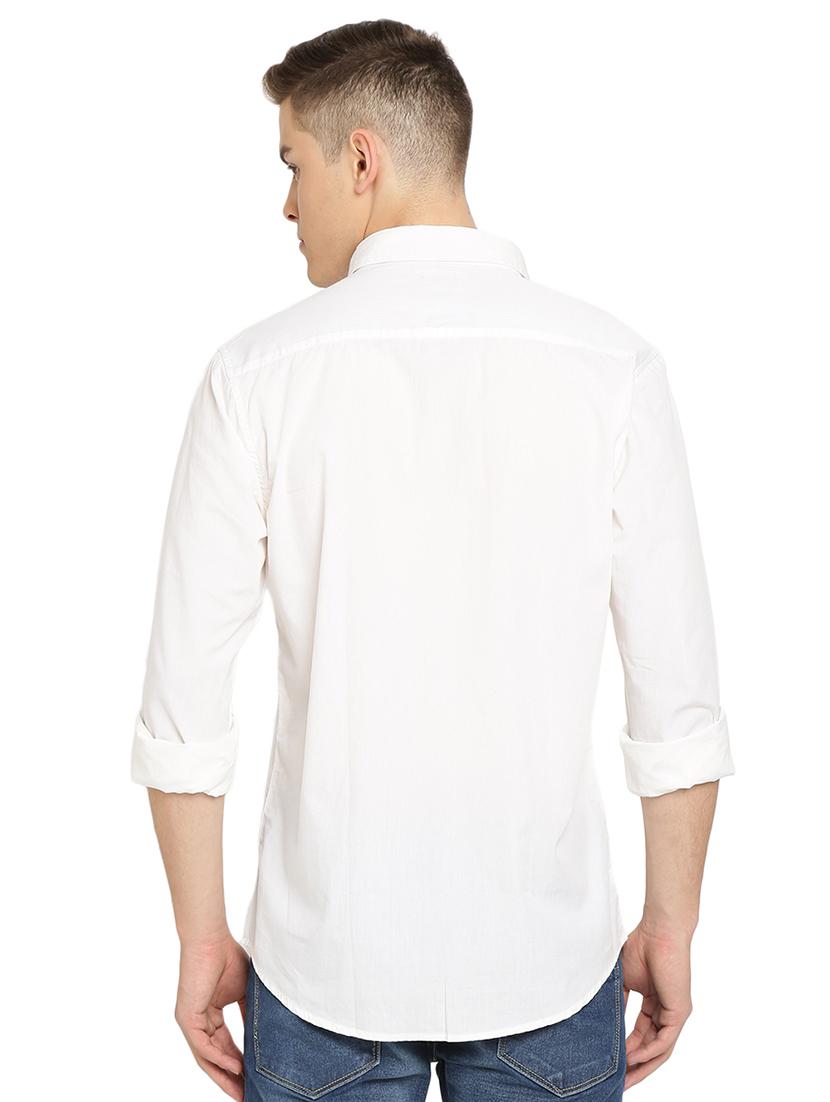 white solid casual shirt - 16970512 - Zoom Image - 3