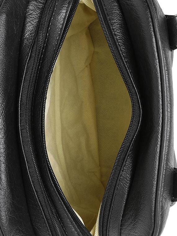 black leatherette (pu) regular handbag - 16970967 - Zoom Image - 3
