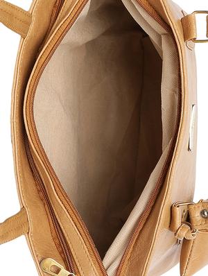 beige leatherette (pu) handbag - 16970991 - Standard Image - 3