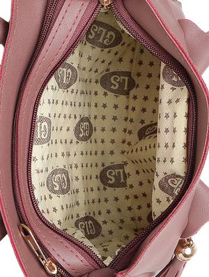 pink leatherette (pu) handbag - 16970992 - Standard Image - 3
