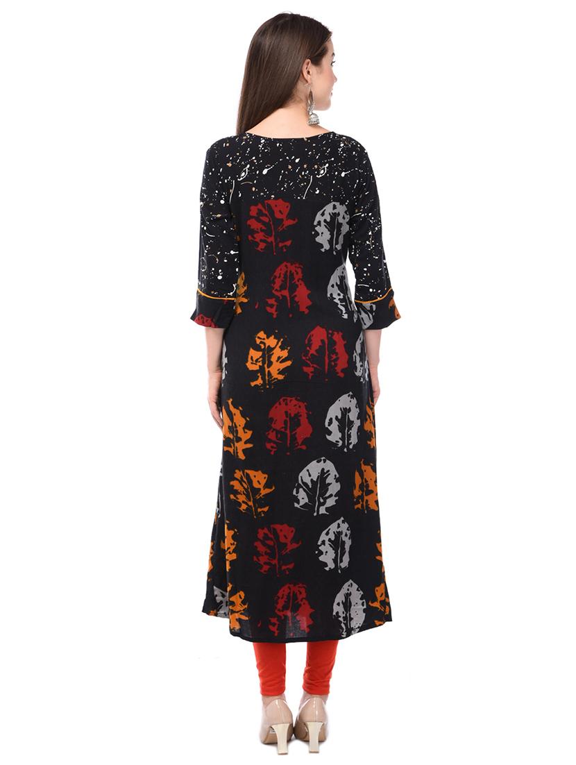 block print a-line kurta - 16972054 - Zoom Image - 3