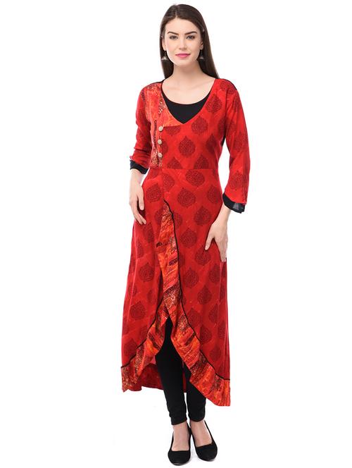 block print a-line kurta - 16972056 - Standard Image - 1