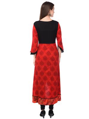 block print a-line kurta - 16972056 - Standard Image - 3