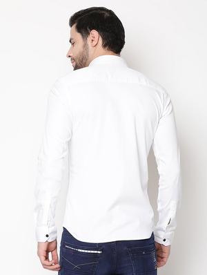 white solid casual shirt - 16973586 - Standard Image - 3