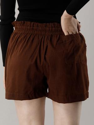 tie front paper bag shorts - 16973670 - Standard Image - 3