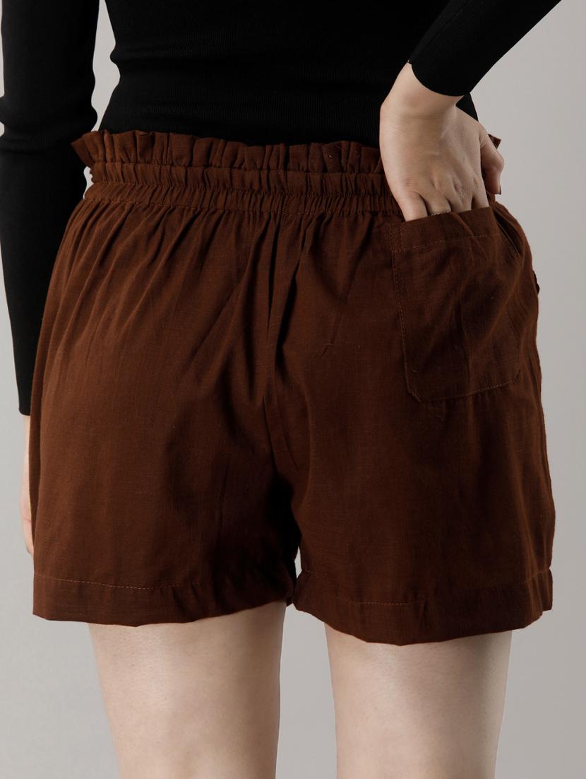 tie front paper bag shorts - 16973670 - Zoom Image - 3