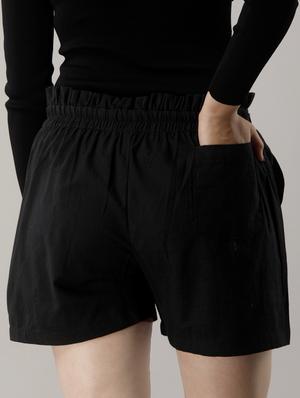 tie front paper bag shorts - 16973672 - Standard Image - 3