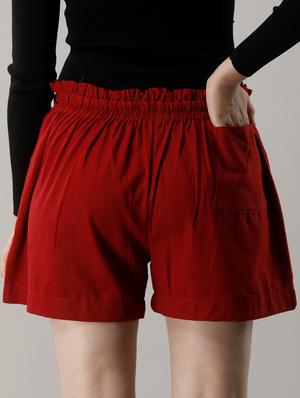 tie front paper bag shorts - 16973674 - Standard Image - 3