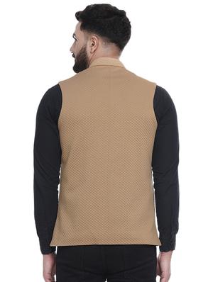 brown self design nehru jacket - 16973804 - Standard Image - 3