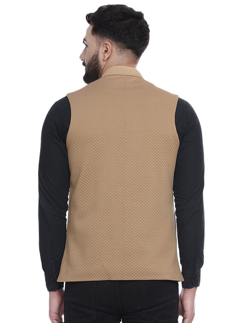brown self design nehru jacket - 16973804 - Zoom Image - 3