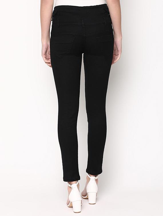 lace up detail ankle length jeans - 16973900 - Zoom Image - 3