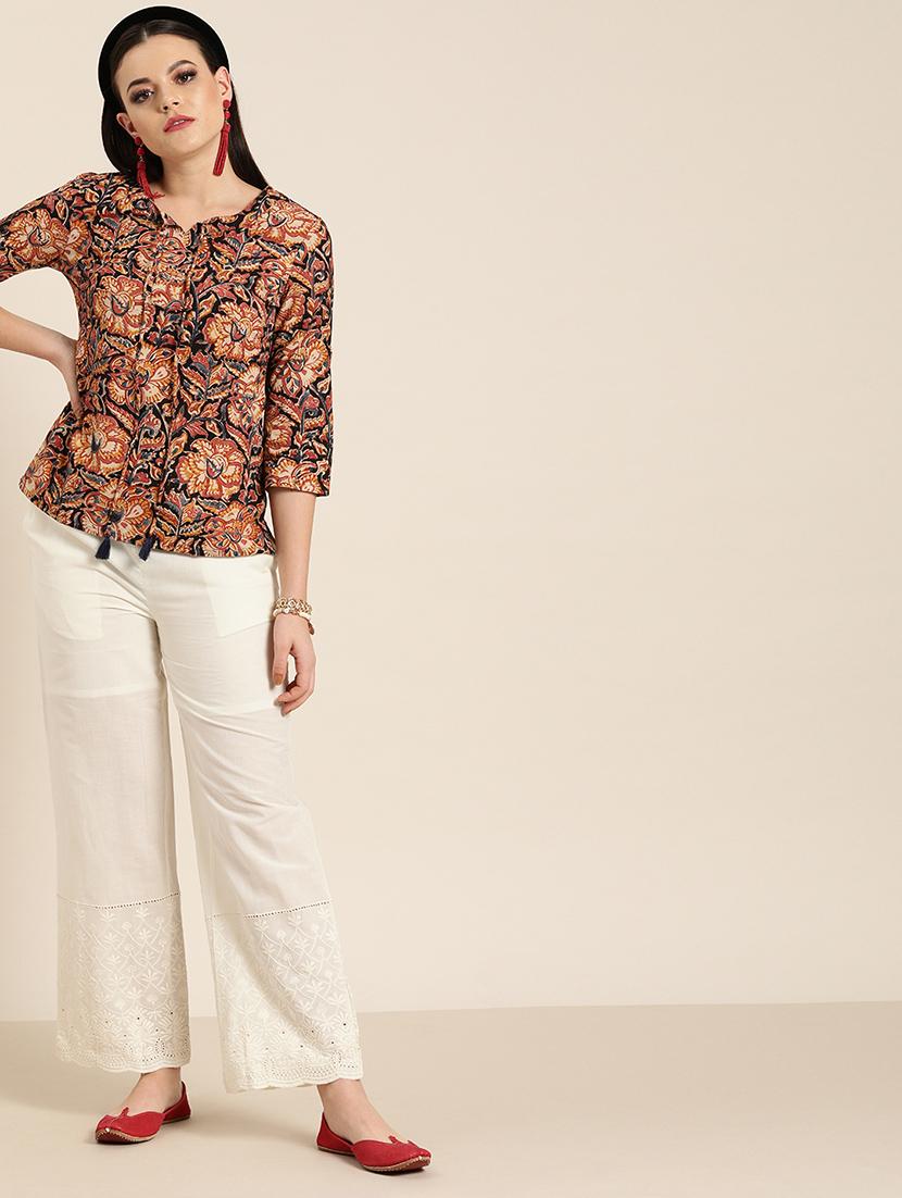 white cotton straight palazzo - 16974927 - Zoom Image - 3