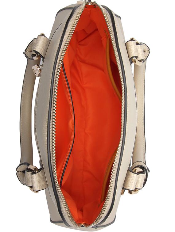 beige leatherette (pu) regular handbag - 16975185 - Zoom Image - 3