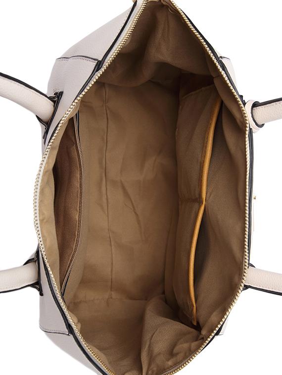 beige leatherette (pu) regular handbag - 16975195 - Zoom Image - 3