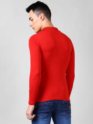 red solid collared t-shirt - 16976848 - Standard Image - 3