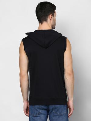 black typographic print hooded t-shirt - 16976855 - Standard Image - 3