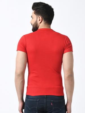 red printed collared t-shirt - 16976885 - Standard Image - 3