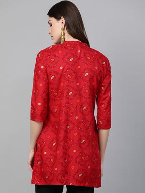 printed straight kurti - 16978288 - Standard Image - 3