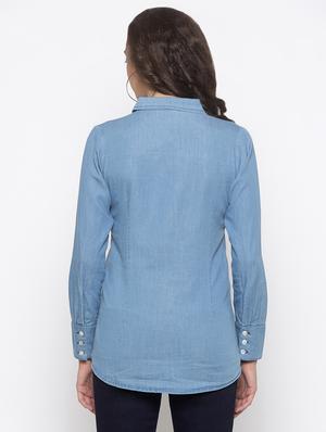 long sleeved denim shirt - 16978913 - Standard Image - 3