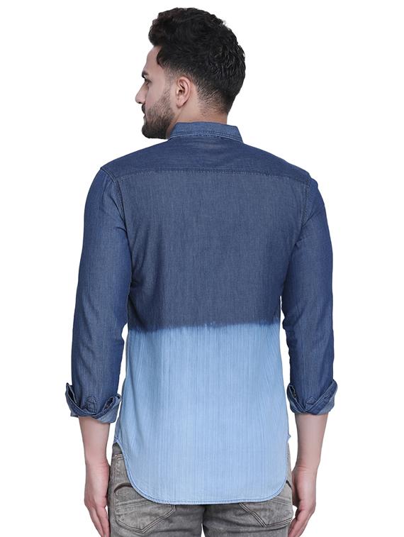 blue ombre denim casual shirt - 16979341 - Zoom Image - 3