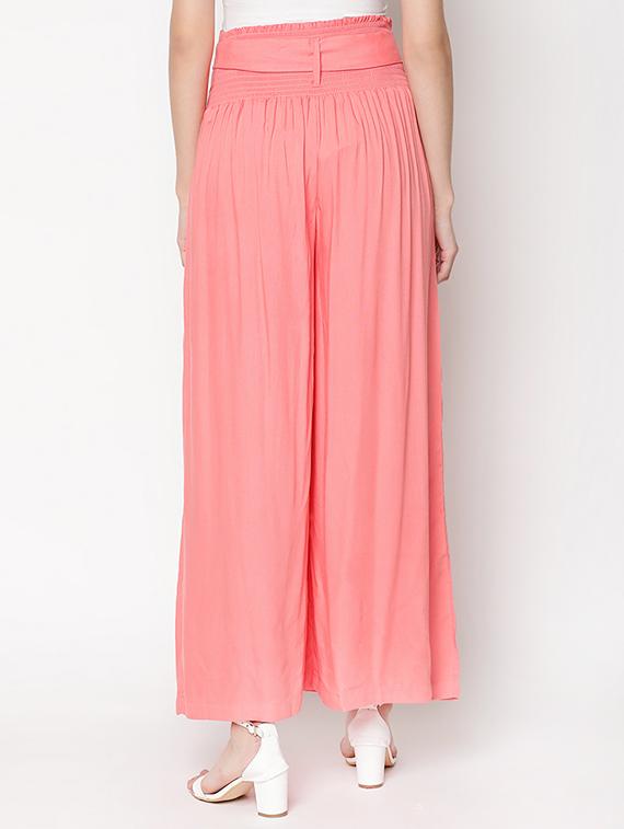 tie up waist flared palazzo - 16979707 - Zoom Image - 3