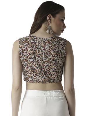 round neck floral top - 16979870 - Standard Image - 3