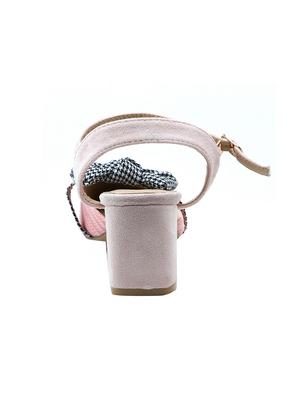 pink fabric ankle strap sandals - 16981069 - Standard Image - 3