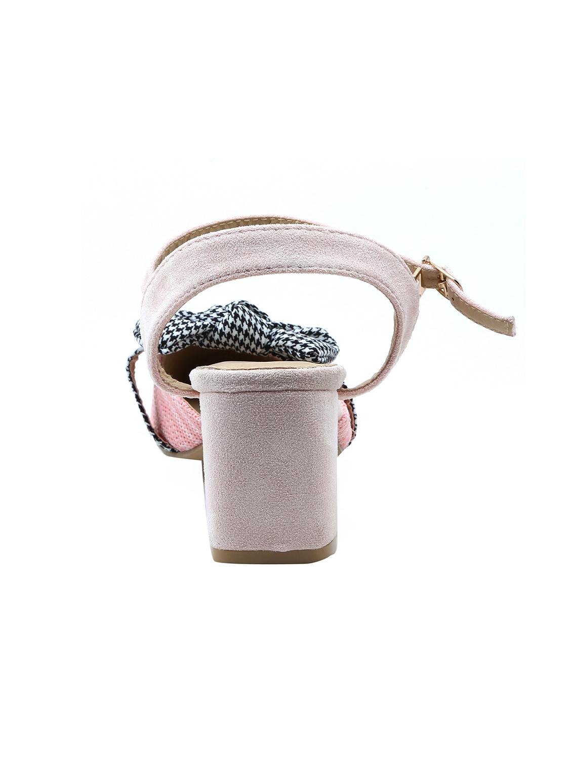 pink fabric ankle strap sandals - 16981069 - Zoom Image - 3
