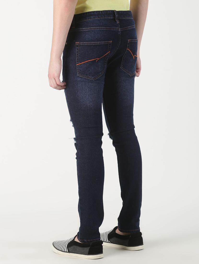 blue light washed distressed denim jeans - 16981189 - Zoom Image - 3