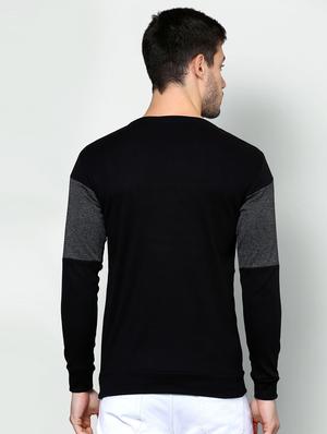 black color block cut & sew pocket t-shirt - 16981737 - Standard Image - 3