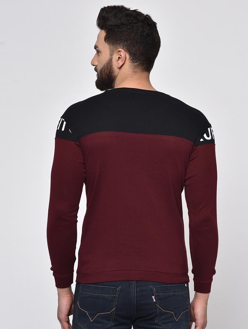 maroon typographic cut & sew t-shirt - 16981794 - Zoom Image - 3